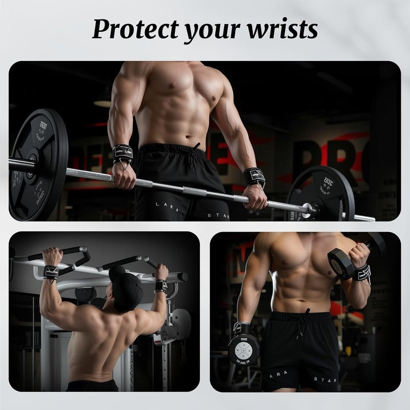 MOST GRIP Wrist Cuffs with D-Ring, Wrist Wraps for Weightlifting with Neoprene Padding, Wrist Straps for Cable Machines - Image 4